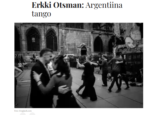 Erkki Otsman Argentiina tangost