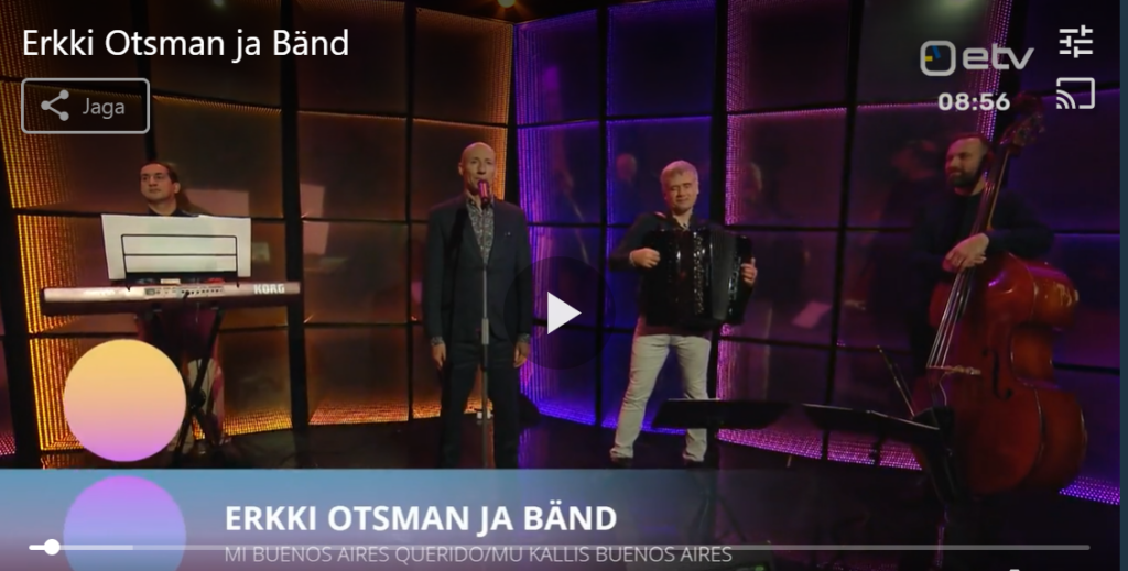 Erkki Otsman esitab ansambliga Argentiina tangot "Mi Buenos Aires querido"